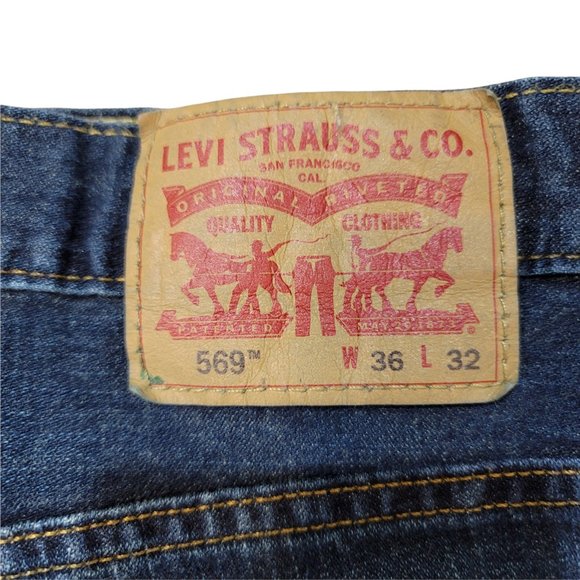 Signature by Levi Strauss & Co. Men's 569 Collection Blue Denim Jeans Size 36x32 - Picture 3 of 4